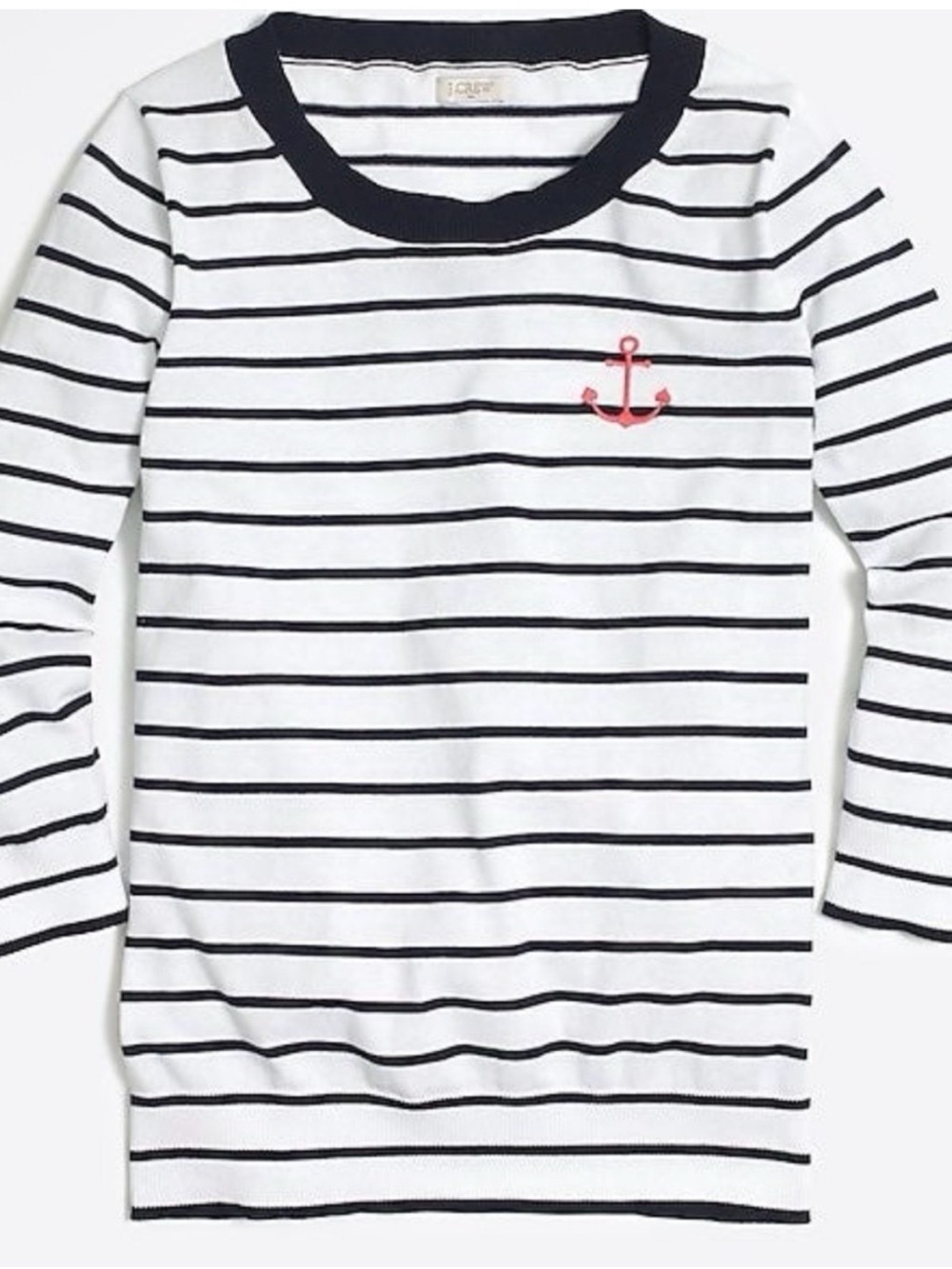 J Crew Nautical Striped Shirt with Anchor Detail